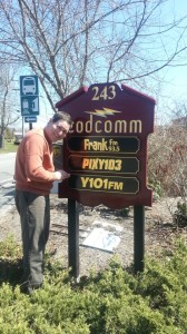 McVie puts up the new sign