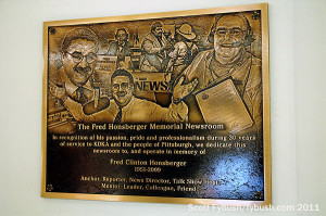 KDKA's newsroom plaque