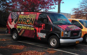 WRCN's van, the day after (photo: Mike Erickson)