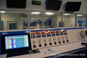 At the control console