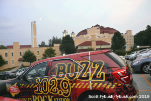 Baden Springs hotel and WBUZ truck