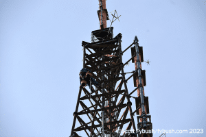 Climber in position